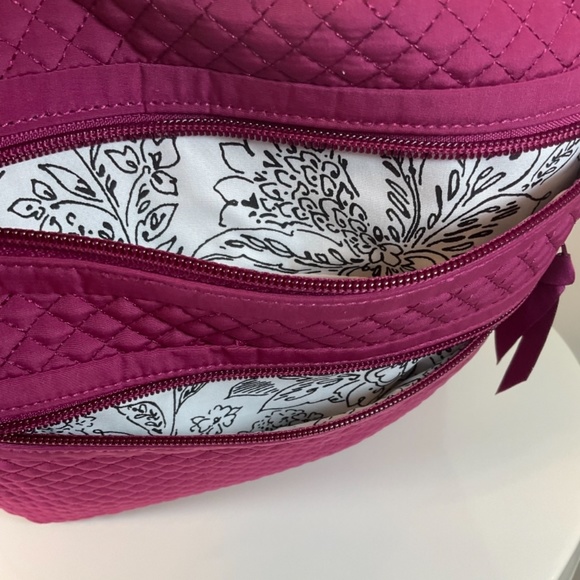 Vera Bradley Triple Zip Hipster Crossbody Purse Raspberry Radiance - Picture 6 of 8